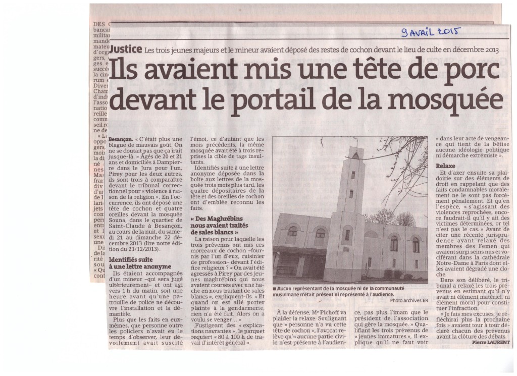 procès tête de porc sur mosquée à Besançon 001