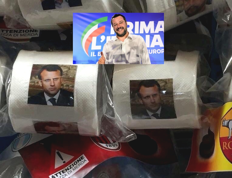 Les Italiens se torchent le cul avec la gueule Ã  Macron, Salvini applaudit !