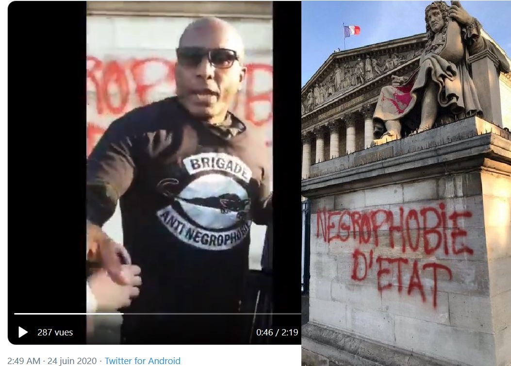 La statue de Colbert vandalisée par la Brigade anti-négrophobie (vidéo)
