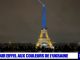 La tour Eiffel illuminée aux couleurs de l'Ukraine