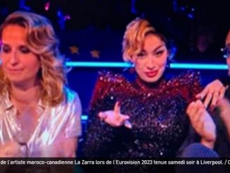 La Zarra présentant un doigt d'honneur aux spectateurs de l'Eurovision