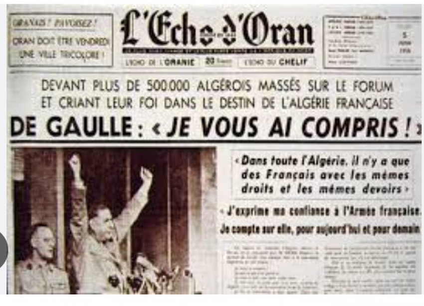 Discours de Gaulle Alger 1958.