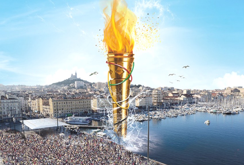 La flamme olympique à Marseille