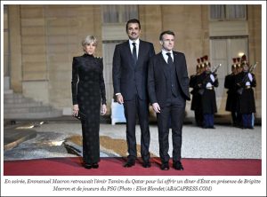 Émir Qatar et couple Macron