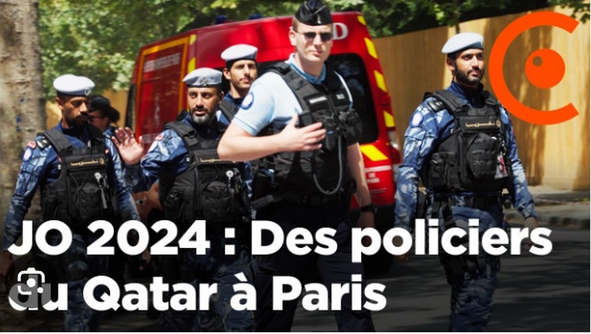 Policiers qataris à Paris jour JO 2024