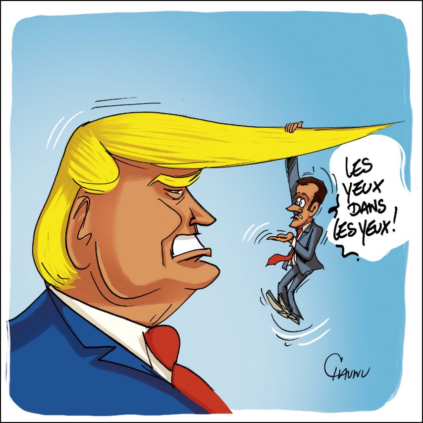 Trump-Macron caricature