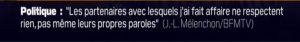 Mélenchon - respecter parole